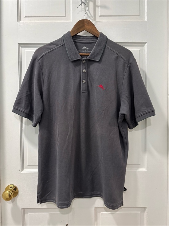 Tommy Bahama Other - Tommy Bahama Men’s Supima Cotton Polo Size Medium Dark Gray Moisture Wicking EUC